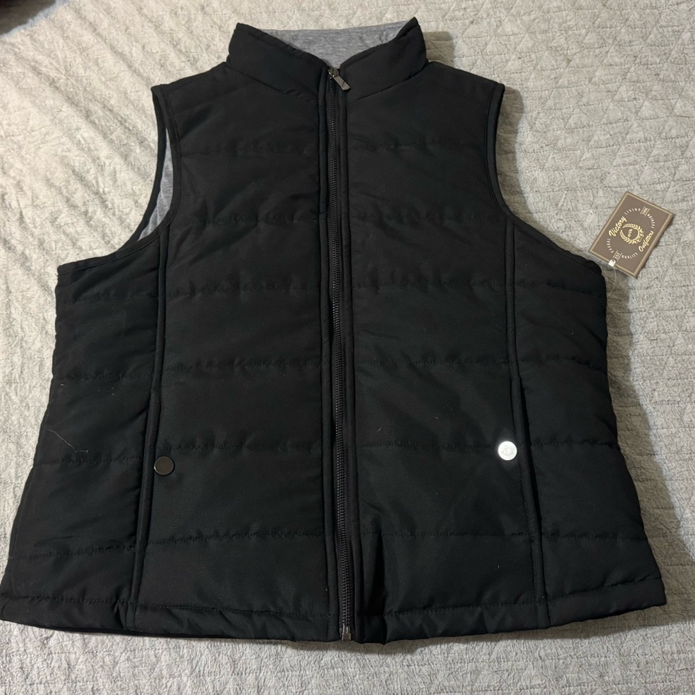 Women's Black Quilted Zip-Front Vest - Lightweight Layering